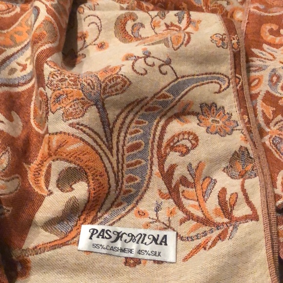 Ornate Orange Pashmina - Picture 3 of 3